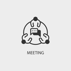 Meeting vector icon illustration sign