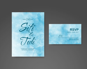 Wedding invitation with abstract watercolor background