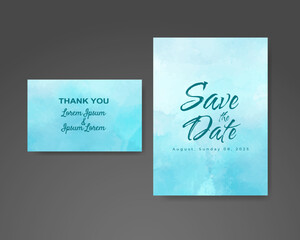 Wedding invitation with abstract watercolor background