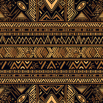 African tribal pattern. Illustration Generative AI.