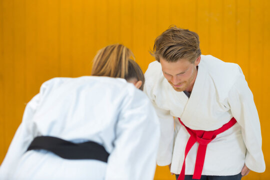 showing respect before the martial arts competition