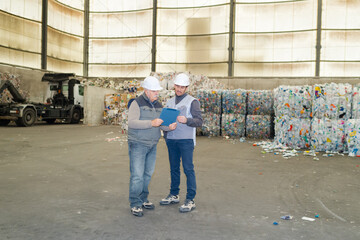 workers on recycling plant