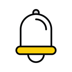 Notification bell icon with white background stock illustration