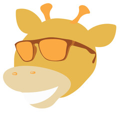 Cute giraffe with sunglasses illustration