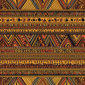 African tribal pattern. Illustration AI Generative.
