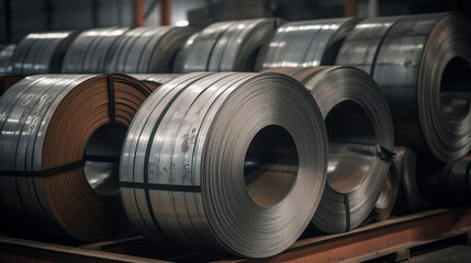 stack Roll steel sheet in industrial facilities.