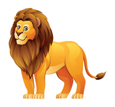 Lion cartoon illustration isolated on white background
