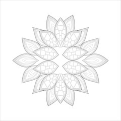 Coloring Page for Adult for Fun and Refreshing. Hand Drawn Sketch for Adult Anti Stress Coloring Page. Decorative Doodle flowers in Black Isolated on White Background.-vector