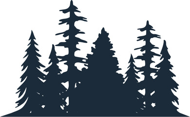 Adventure Forest Tree Flat Hand Drawn Illustration