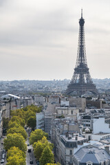 Fototapeta premium Panorama view from Triumphal Arch, Paris, France