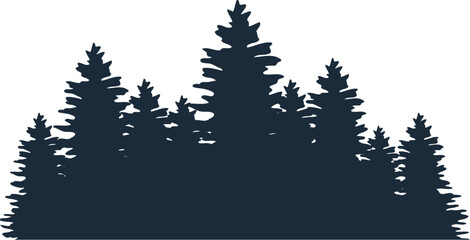 Fototapeta premium Adventure Forest Tree Flat Hand Drawn Illustration