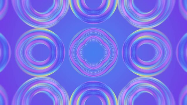 Digital seamless loop animation of a neon colored twisted shapes 3d rendering 4K