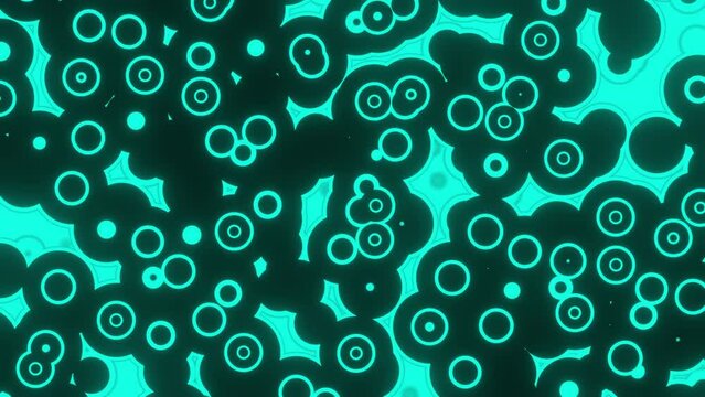 Neon blue cell structure animation