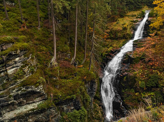 Kamienczyk waterfall in mountains. Karkonosze National Park. Sudetes Mountains. Szklarska Poreba, Poland