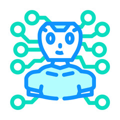 artificial chat bot color icon vector illustration