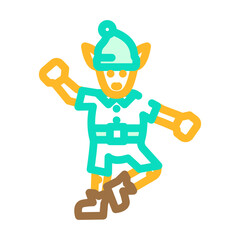 Obraz premium elf christmas cute color icon vector illustration