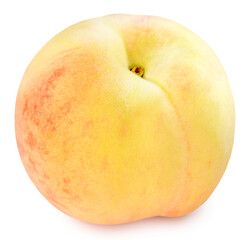 Pink Peach on White With clipping path, Peach fruit isolated on white background.