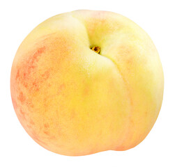 Pink Peach on White With clipping path, Peach fruit on white background PNG file.