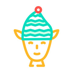 head elf funny color icon vector illustration