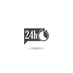 24 hour logo icon with shadow