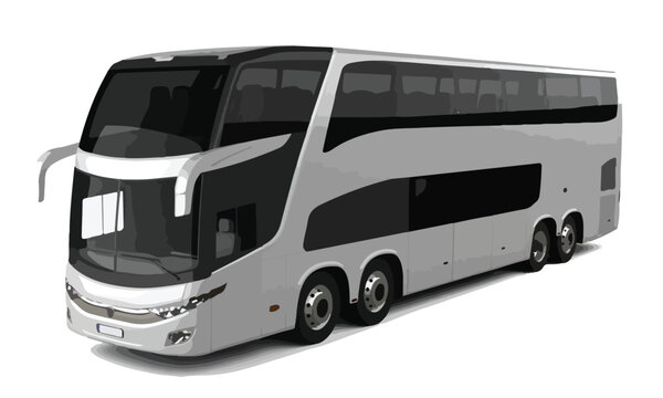 bus luxury vip first class travel vacation tourism tour public route modern art design vector template isolated white background double high large decker 3d