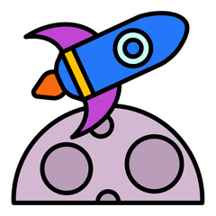 rocket fly technology astronaut icon