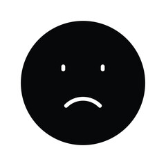 Sad emoji icon with white background stock illustration