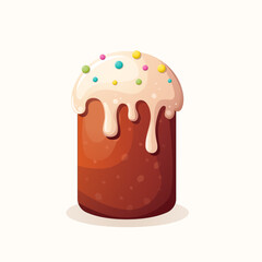 Easter cake. Traditional pastry for the bright holiday of spring. Appetizing vector illustration.