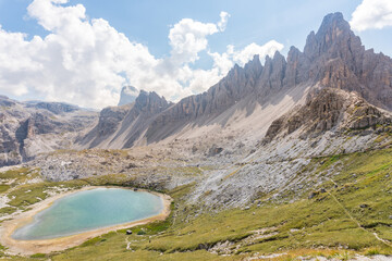 Fototapeta premium Lakes near the three peaks of Lavaredo