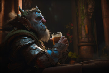 Old troll drinking