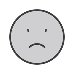 Sad emoji icon with white background stock illustration