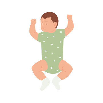 BBaby sleeping. Concept of newborn comfort sleep. Vector illustration isolated