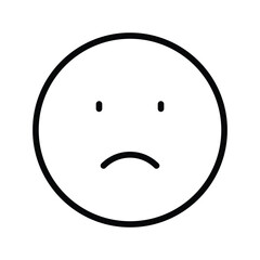 Sad emoji icon with white background stock illustration