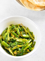 Indian style spring onion stir fry