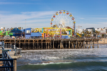 Pacific park ferris wheel on the Santa monica pier located in California USA taken on February 5th 2023
