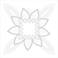 Coloring Books for adults. Hand drawn flowers in zentangle style for t-shirt design or tattoo and coloring book