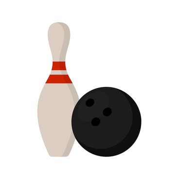 recommend clip art: bowling ball and pin flat vector illustration logo icon clipart