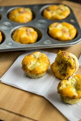 High angle closeup of egg muffins
