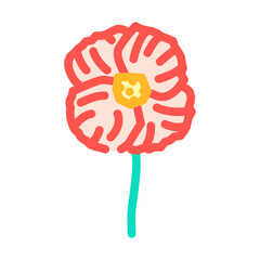 poppy flower spring color icon vector illustration