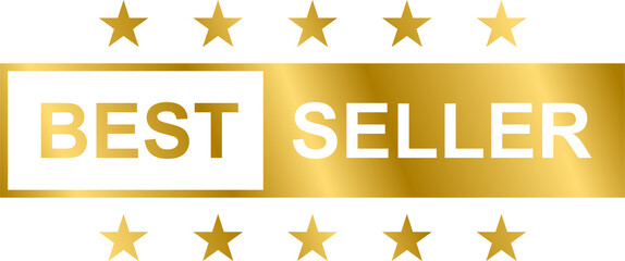 Best seller gold label icon for graphic design, logo, website, social media, mobile app, UI illustration