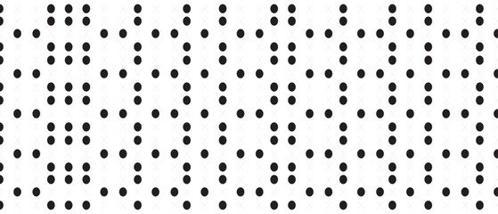 Black polka dot pattern on white background. Straight dot pattern for backdrop and wallpaper template. Simple classic polka dot lines with repeat stripes texture. Polka background, vector illustration