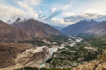 Unveiling the Majestic Beauty of Hunza Valley from the Breathtaking Vantage Point of Eagle's Nest,...