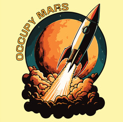 Planet mars invasion tshirt design © Nineteen