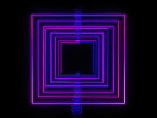 Neon frame background on dark background. Created with Generative AI technology.