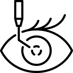 Cataract surgery thin line icon. Ophthalmology. Lasik vision correction. Modern vector illustration. - obrazy, fototapety, plakaty