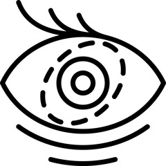 Astigmatism thin line icon. Ophthalmology vector illustration.