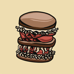 Reuben food vector