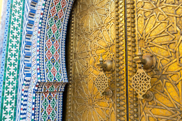 Door to the Royal Palace in Fes, Morocco