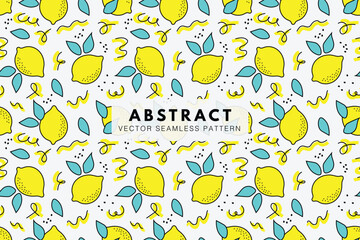 Lemon yellow fruit cute abstract seamless repeating pattern