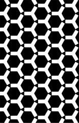Modern seamless geometric hexagon shapes repeated pattern design vector element in black color 